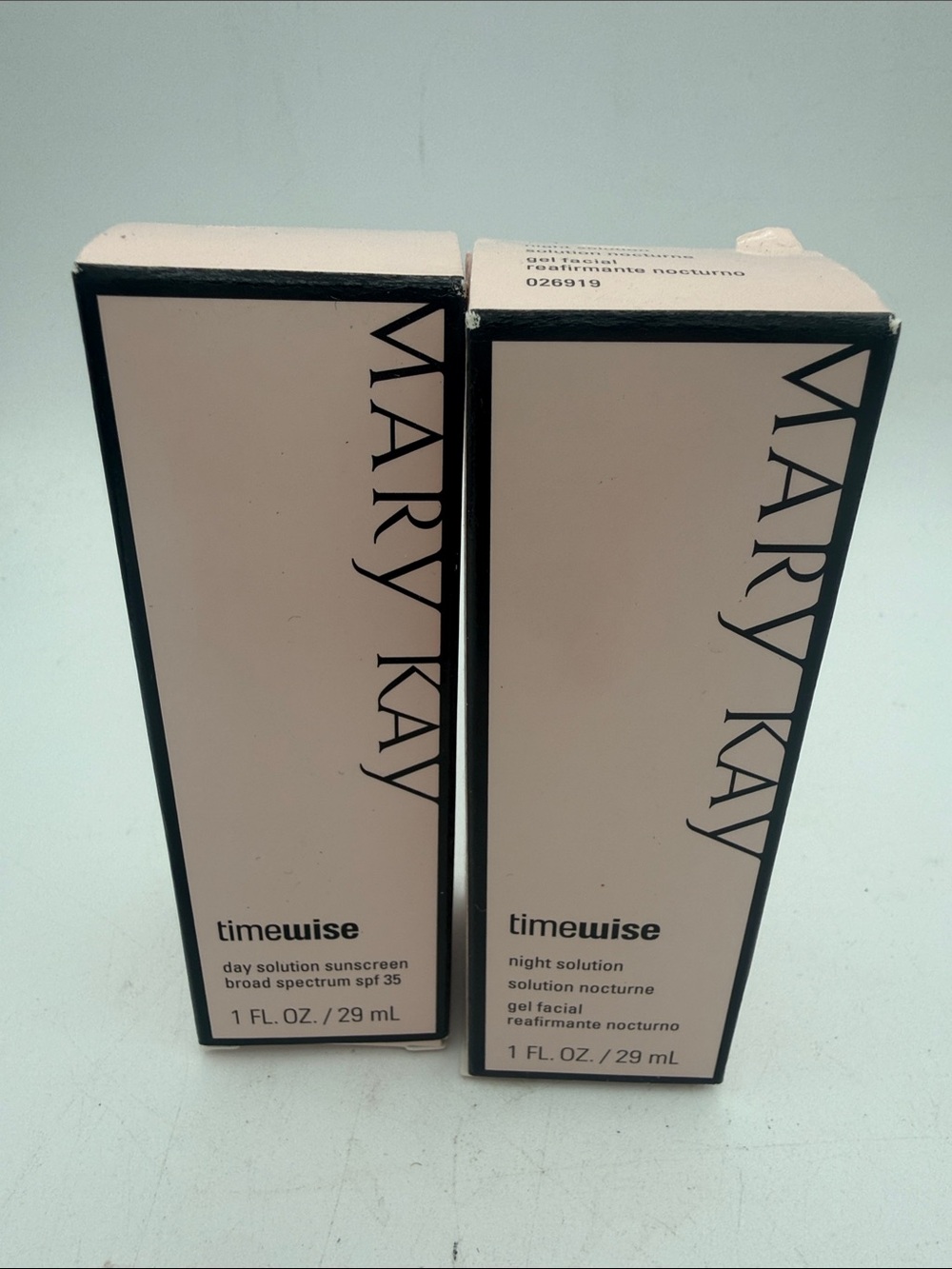 Mary Kay Timewise night solution & day solution w/ sunscreen 1 fl oz bottles